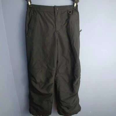 Lands End Kids 10 Medium Boys Girls Snow Pants Black Insulated Cuffed Wide Leg - Image 1 of 4