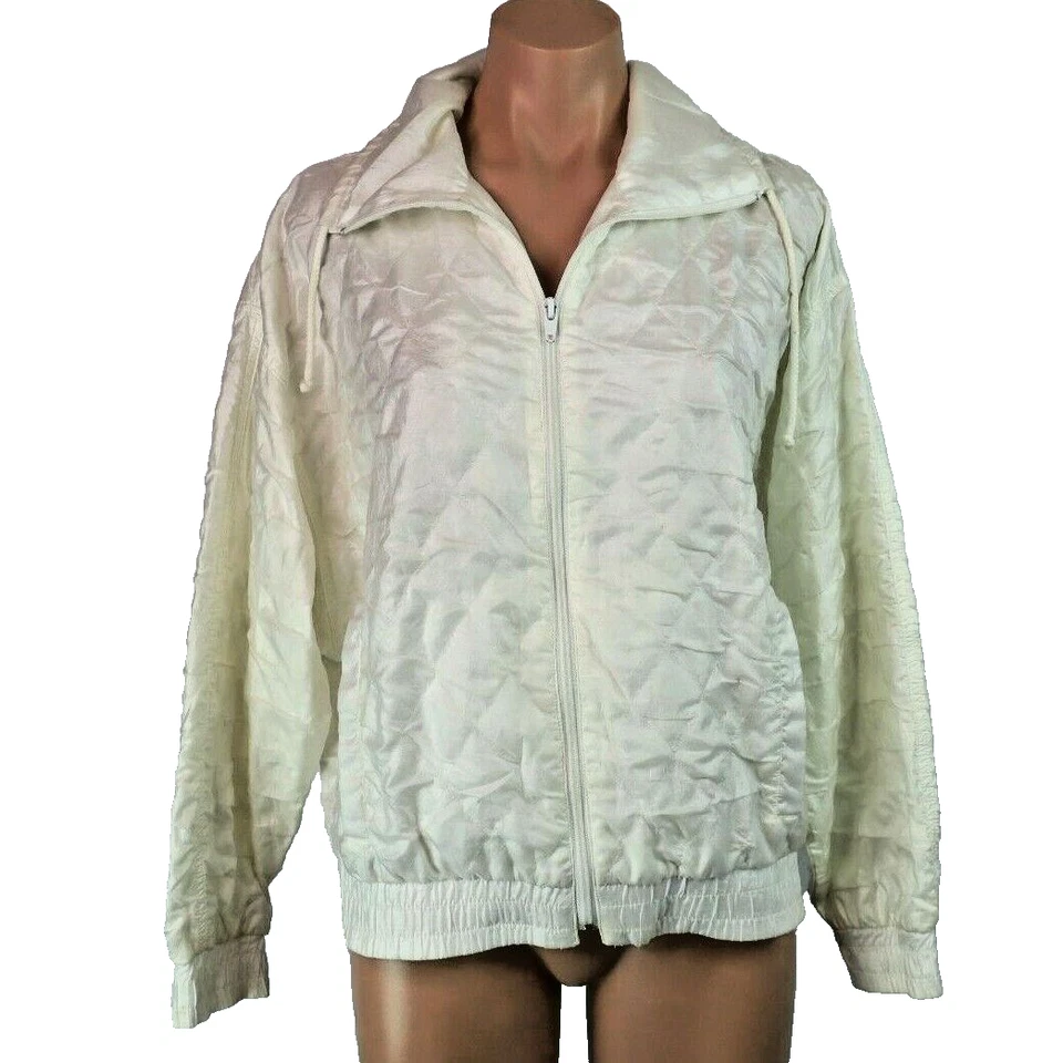 CHAQUETA ABRIGO CORTAVIENTOS VINTAGE TAIL EE. UU. TALLA S AÑOS 90 SHELL RETRO FESTIVAL blanca Foto 1 de 4