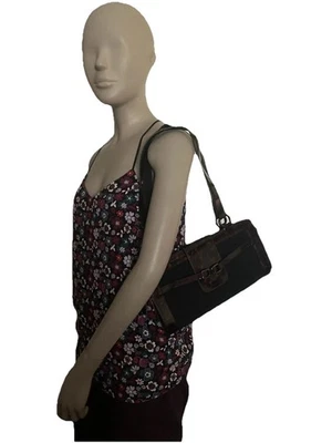 Bolso de Hombro Stuart Weitzman Tortuga Marrón Negro Charol Foto 1 de 4