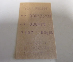 University of Melbourne - Book Shop Receipt - Bookroom Store - Vintage - 1968 - Picture 1 of 5