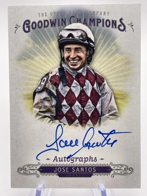Jose Santos 2018 Upper Deck Goodwin Champions Auto #A-JS Firmado Jockey Foto 1 de 2