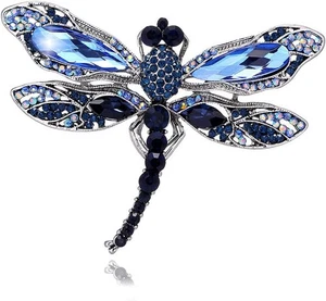 ETHOON Dragonfly Brooch Rhinestone Crystal Brooch Animals Pin for Women Jewelry  - Picture 1 of 5