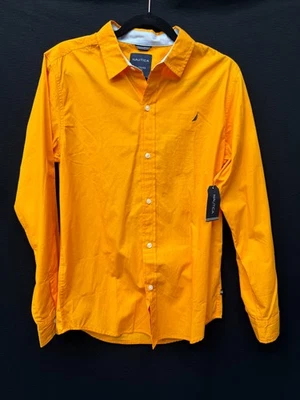 Nautica Long Sleeve Golden/ Orange  Dress Shirt Size boys XL (18-20) b26 - Image 1 of 4