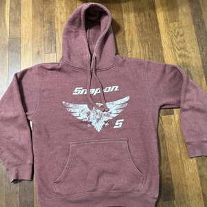 Vintage Snap On Men’s Hoodie Large Drawstring Pocket Sweater Cotton Pullover - Picture 1 of 12