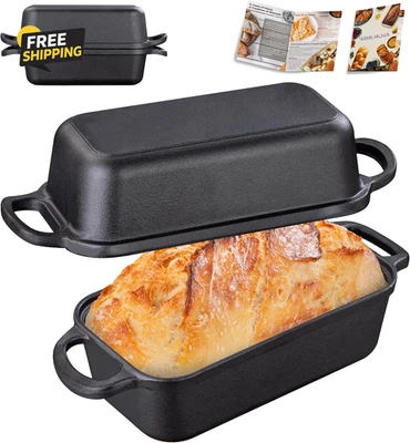 Cast Iron Bread Loaf Pan with Lid, Loaf Pans for Baking Bread, Even Heat - Image 1 of 4