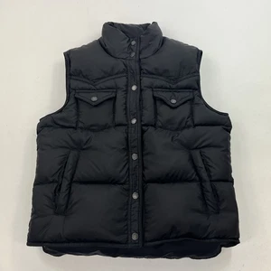 Chaleco acolchado Ralph Lauren negro para mujer talla mediana botón a presión BONITO - Imagen 1 de 10