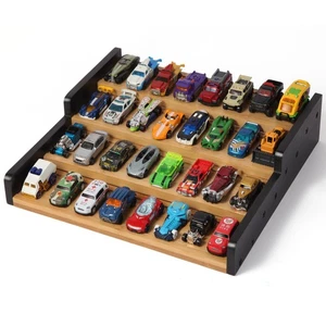 Toy Car Display Rack for Matchbox Hot Wheels, Wooden Toy Car Holder Stand Org... - Picture 1 of 7