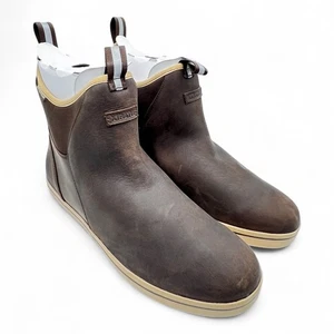 XTRATUF Mens 6" Leather Waterproof Ankle Deck Boots XAL-900 Brown Size 14 XAL900 - Picture 1 of 17