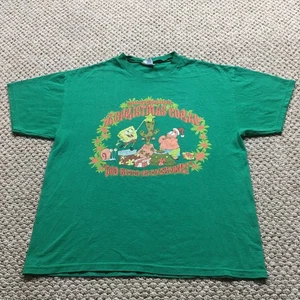 Vintage Spongebob Christmas Shirt Mens Large 2001 Nickelodeon Tee Holiday 00s - Picture 1 of 9