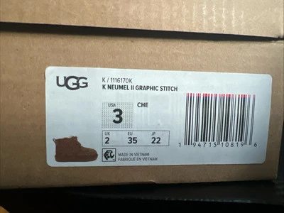 BOTAS UGG BIG KIDS TALLA 3 NEUMEL II PUNTADA GRÁFICA MULTICOLOR MARRÓN GAMUZA Foto 1 de 4