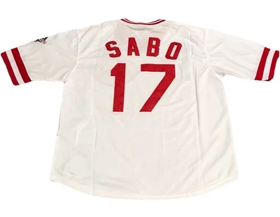 Chris Sabo Cincinnati Reds Jersey Mens XL NWT 1990 Home White Retro Throwback WS - Image 1 of 4