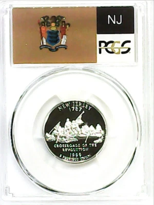 1999-S 25C State Quarter New Jersey PCGS PR69 DCAM 90% Silver 22llrc1020 - Image 1 of 4