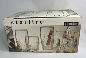 16Piece - Vintage Anchor Hocking Starfire Beverage Set  8-12oz, 8- 17oz - Picture 1 of 9