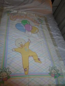 Cabbage Patch Baby Blanket Crib Nursery vintage 1980's satin nylon trim CPK - Picture 1 of 8