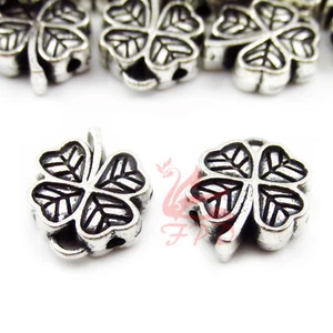 Lucky Clover Beads - 10/20/50 Four Leaf Clover Beads 12mm Spacer Bead SB105242 - Picture 1 of 4