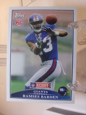 2009 Topps Kickoff Football #159 - Ramses Barden RC - New York Giants  (96811) - Image 1 of 2