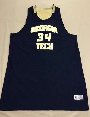 GEORGIA TECH BASKETBALL REVERSIBLE TEAM ISSUE RUSSELL ATHLETIC JERSEY MENS 2XL Cover