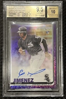 2019 Topps Chrome Eloy Jimenez Rookie Purple Auto /250 Beckett 9.5/10 White Sox - Image 1 of 2