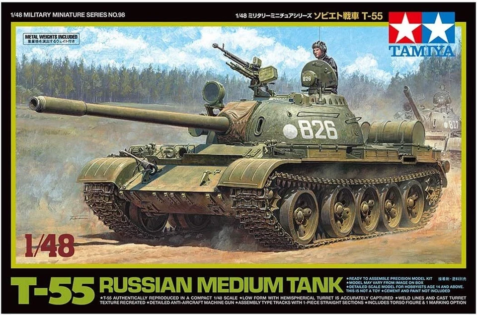 Tamiya 32598 T-55 Russian Medium Tank 1 48 modellismo