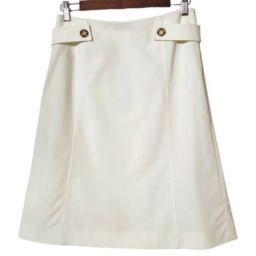 Gonna PRADA vintage A Line avorio taglia 28 orlo spacco neutro classica donna