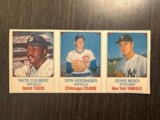 1975 HOSTESS 3 Card PANEL #76/77/78 - Nate Colbert, Don Kissinger, George Medich