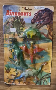 vintage 90s plastic dinosaurus figures blister NOS - Picture 1 of 2
