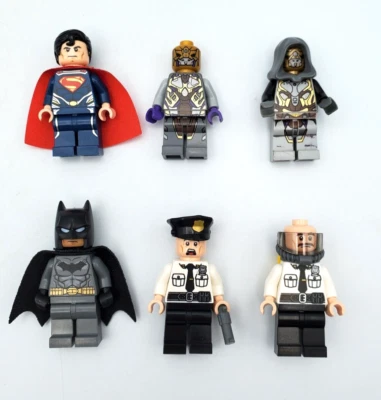 LEGO DC Comics Super Heroes Superman Batman Police Security Minifigure Lot x6 - Image 1 of 4