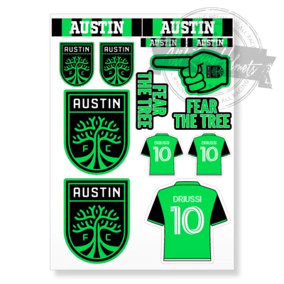 Austin FC MLS Soccer Football A4 Printed Vinyl Decal Sticker High Quality Kit - Image 1 of 4