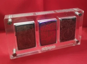 3 Räume Acryl Display Rahmen Vitrine Aufbewahrungsbox für Zippo Dunhill Feuerzeuge - Bild 1 von 14