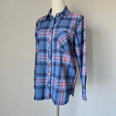 NUEVA Camisa Vineyard Vines Franela Chilmark Cuadros Abotonada Marlin Brezo Mujeres 6 Foto 1 de 4