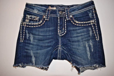 USADOS EN EXCELENTE ESTADO MISS ME NIÑAS PANTALONES CORTOS VAQUEROS DENIM EMBELLECIDOS MARRÓN TOSTADO COSTURAS TALLA 12 Foto 1 de 4