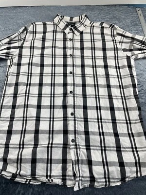 NIKE NSW check SHIRT MEN L Black white Skater streetwear smart pocket summervibe - Image 1 of 4