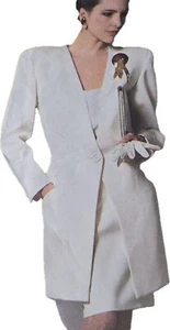 1980s Dior Longline Tailored Jacket Skirt Suit Vogue Sewing Pattern 1867 - Picture 1 of 3