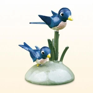 Wendt & Kühn Vögel auf Zweig, ca. 3cm hoch, 5264/5, Erzgebirge Fachhandel - Bild 1 von 2