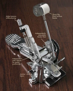 Pedal de bombo Rogers RP100 Dyno‐Matic con bolsa - Imagen 1 de 2