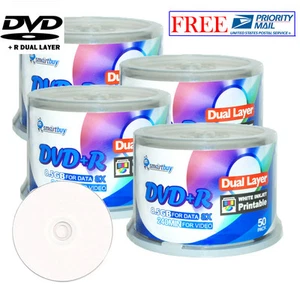 200 SmartBuy White Inkjet Printable DVD+R DL 8X 8.5GB Dual Layer Recordable Disc - Picture 1 of 3