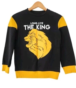 Disney Lion King Pullover Sweatshirt Black Yellow Long Sleeve Kid's Size M - Picture 1 of 4