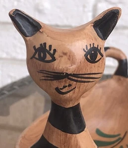 mid century Italian Art Pottery Anthropomorphic Cat Trinket Bowl - Picture 1 of 9