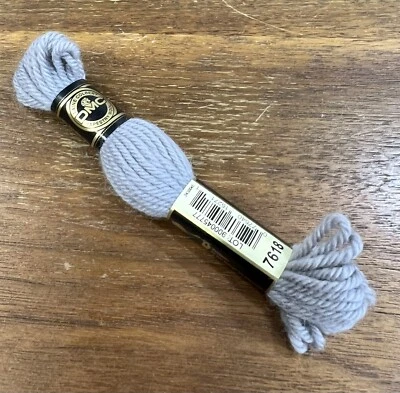 DMC Laine Colbert France 100% Wool Tapestry Yarn - Lot of 4 Skeins, Grey #7618 - Image 1 of 2