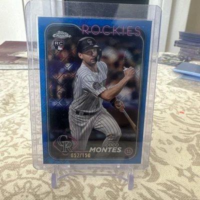 2024 Topps Chrome Coco Montes RC Blue Logofractor  /150 - Colorado Rockies - Image 1 of 2