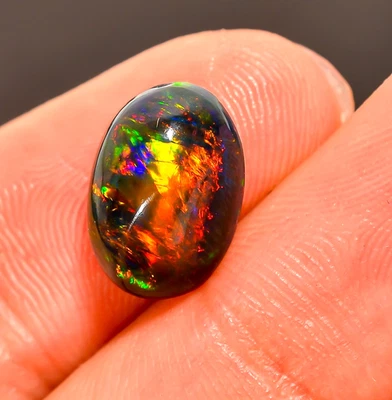 Cabinas de ópalo etíope negro natural de 3,01 quilates con forma ovalada piedras preciosas sueltas 12X8X5 mm Foto 1 de 4