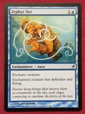 Magic The Gathering LORWYN ZEPHYR NET blue card MTG - Image 1 of 2