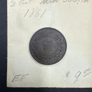 1861 Nova Scotia 1/2 Cent EF - Picture 1 of 2