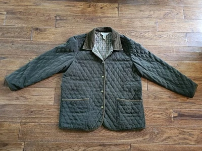 Chaqueta acolchada de pana ORVIS abrigo de tareas para mujer talla XL verde oliva Foto 1 de 4