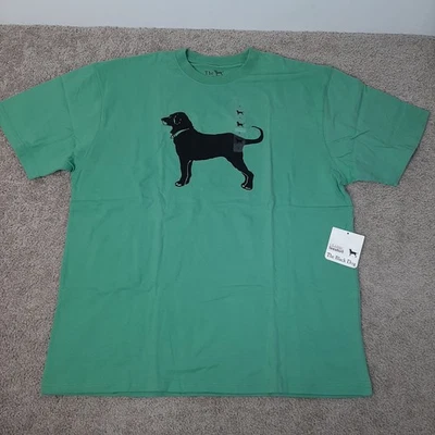 Черная собака рубашка мужской большой, зеленый логотип хлопок Marthas виноградник - новый - Изображение 1 из 4