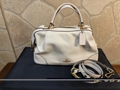 Coach New York Satchel Handbag Crossbody Bag Cream Pebble Leather - Image 1 of 4