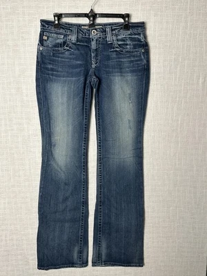 Jeans feminino Big Star 30XL azul Casey K bootcut cintura baixa bolsos enfeitados - Imagem 1 de 4