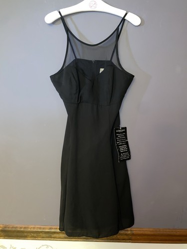 UNDERCOVER VICTORIA’S SECRET MODA INTL VINTAGE Y2K MINI ABITO NERO MAGLIA TRASPARENTE GOTICO NUOVO CON ETICHETTE 6