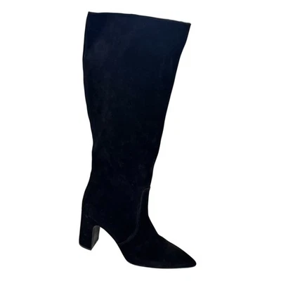Steve Madden Evey Suede Knee High Pointed Toe Heeled Boot Womens 7 M Black NEW - Image 1 of 4