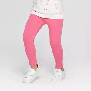 NWT Cat & Jack Toddler Girls' Solid Leggings - Dark Pink 5T - Picture 1 of 3